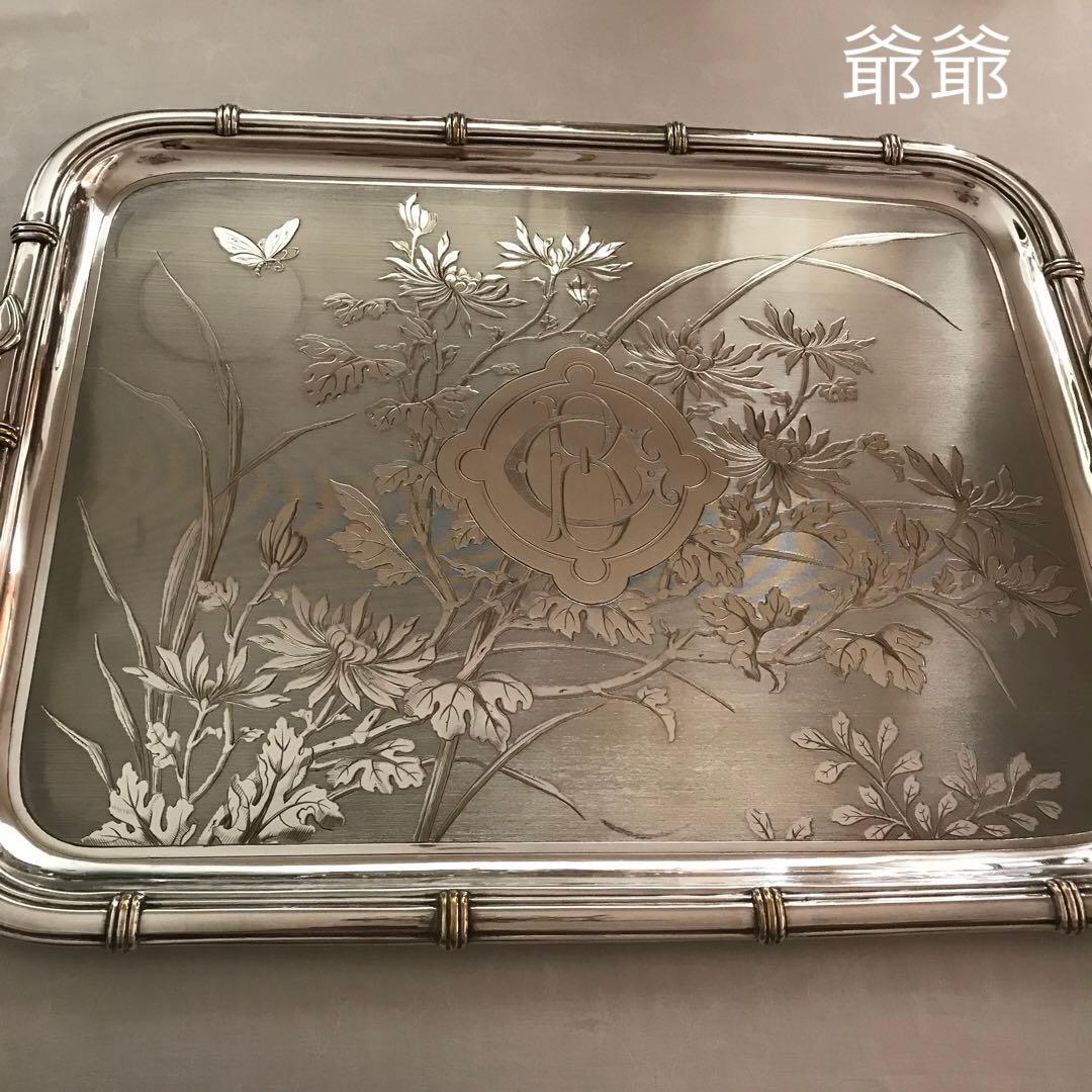 Christofle クリストフル／トレイ「アールヌーヴォー／シノワズリ」