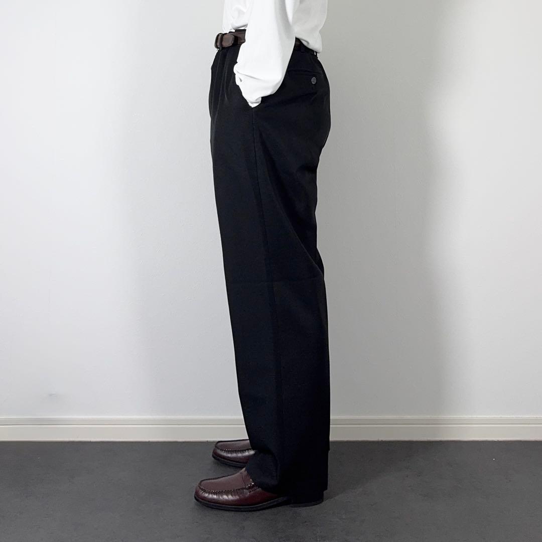 90s USA製Levi's アクションスラックス ブラック黒W38L30 古着