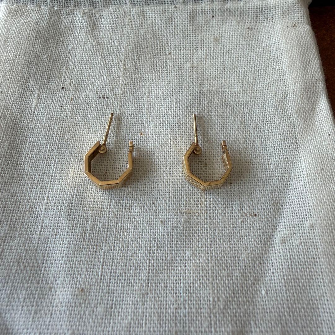 美品 VENDOME AOYAMA 18Kゴールド フープ ピアス 保証書あり