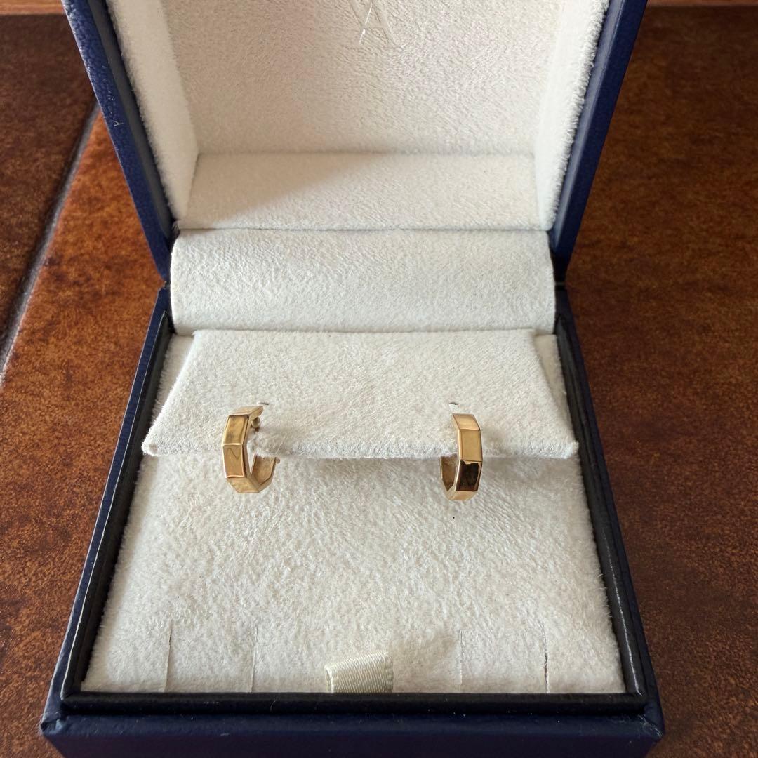 美品 VENDOME AOYAMA 18Kゴールド フープ ピアス 保証書あり