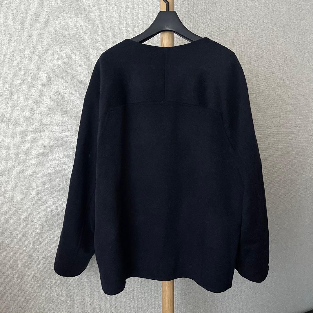 極美品 ヒューマンウーマン リバーコート ＷＮメルトンバイカラーコート ウール