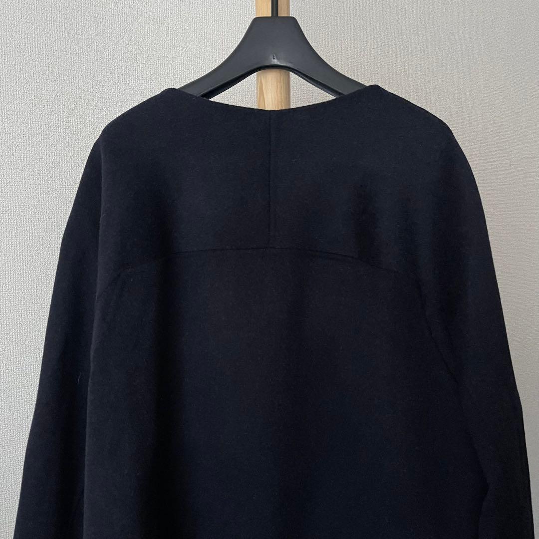 極美品 ヒューマンウーマン リバーコート ＷＮメルトンバイカラーコート ウール