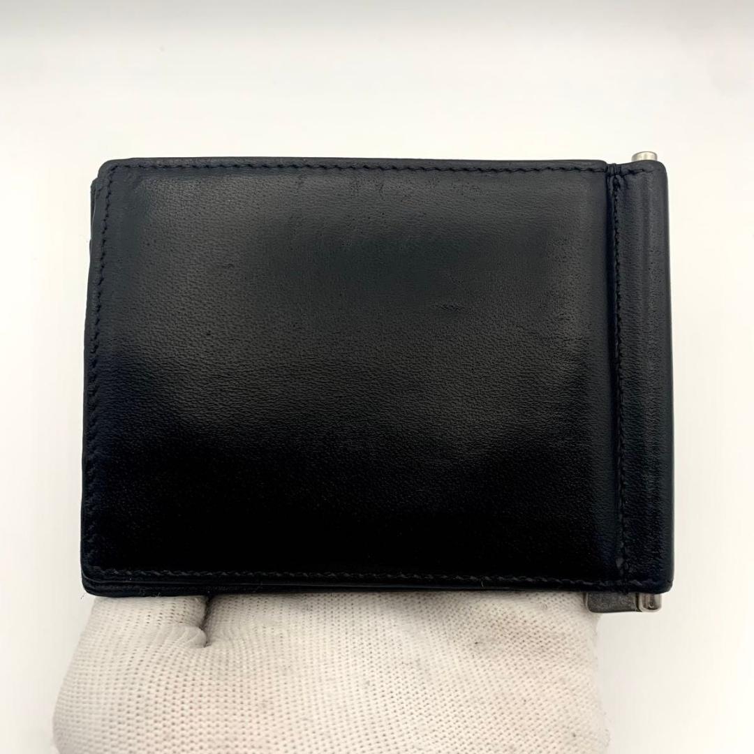 鑑定済み サンローラン マネークリップ 財布 カードケース カサンドラ 黒