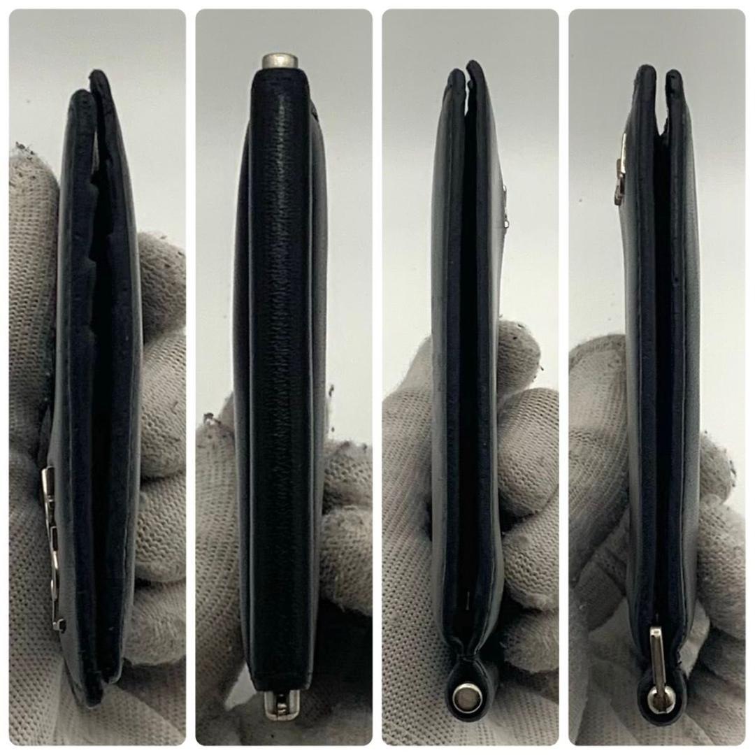 鑑定済み サンローラン マネークリップ 財布 カードケース カサンドラ 黒