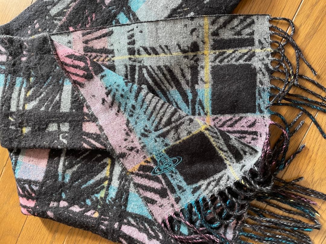 ヴィヴィアンウエストウッド　くすみカラーマフラー　ユニセックス　日本製