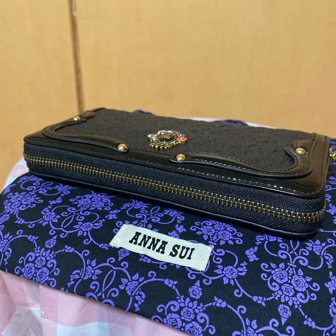 新品　アナスイ　セルパン　ラウンドジップ　ブラック　長財布