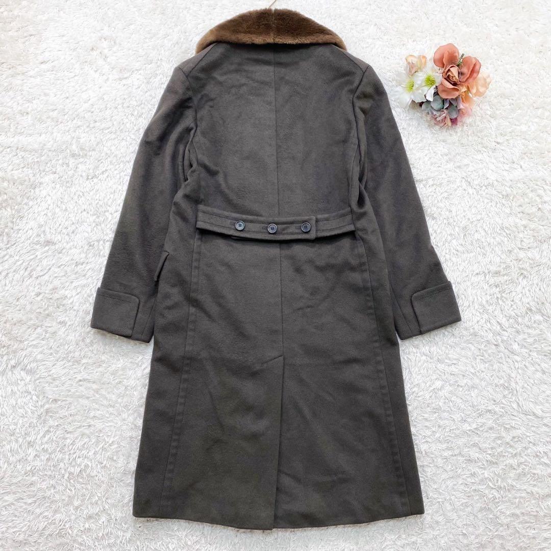 極美品！Max Mara キャメル100% ダブルチェスターコート 襟ファー M