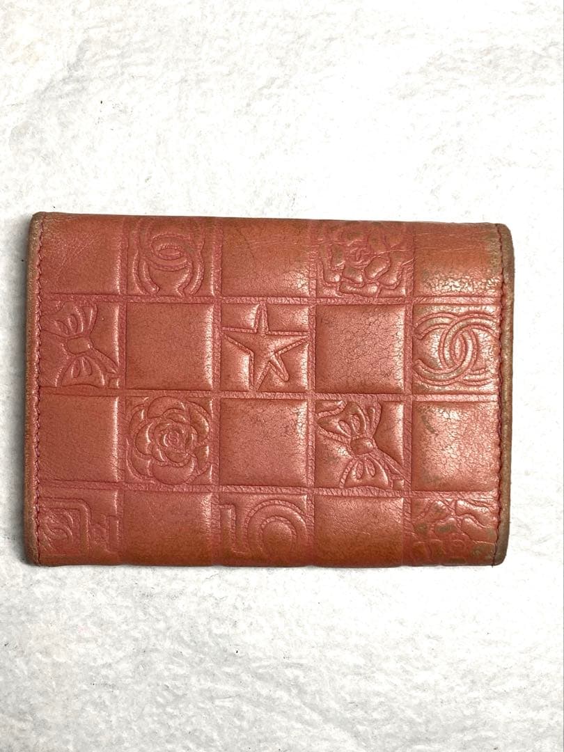 CHANEL シャネル　アイコンライン　レザー　6連キーケース　ピンク系