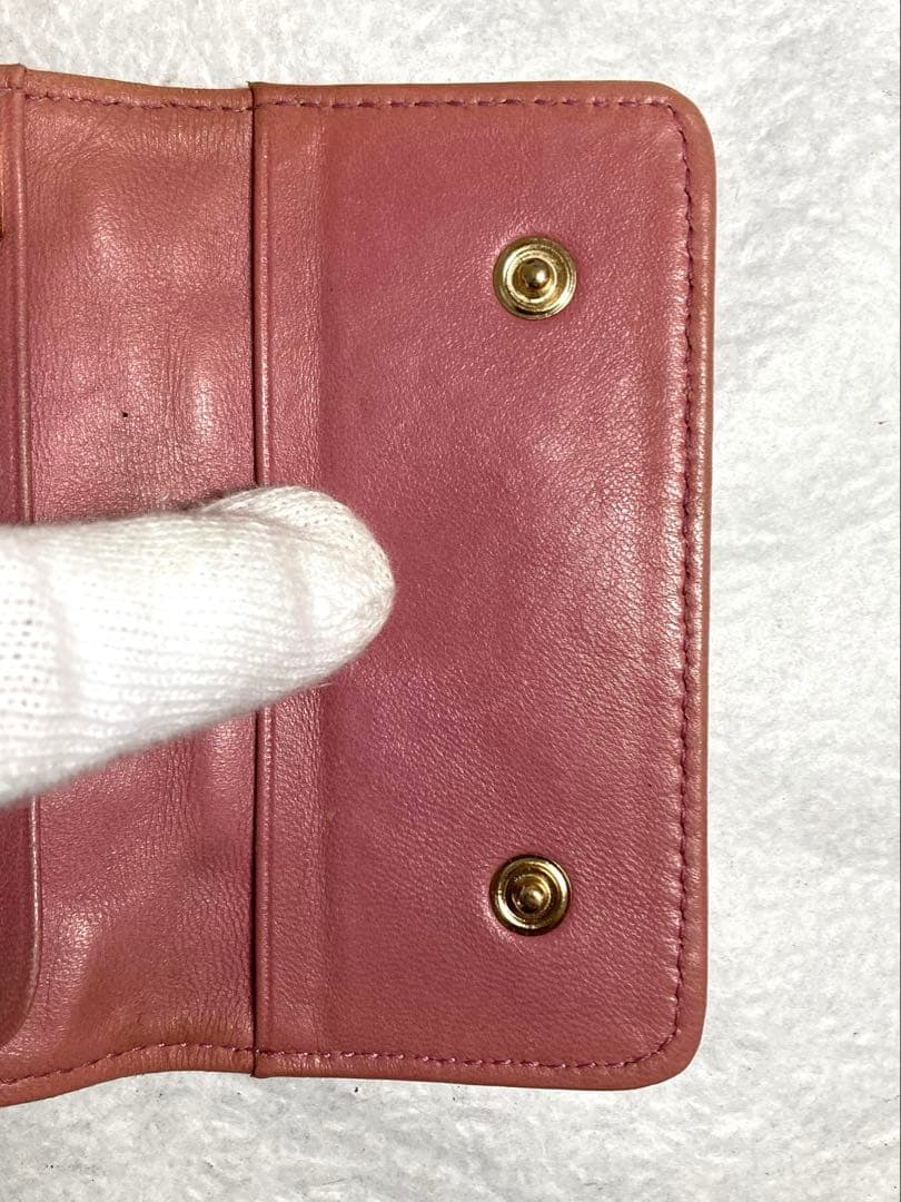 CHANEL シャネル　アイコンライン　レザー　6連キーケース　ピンク系