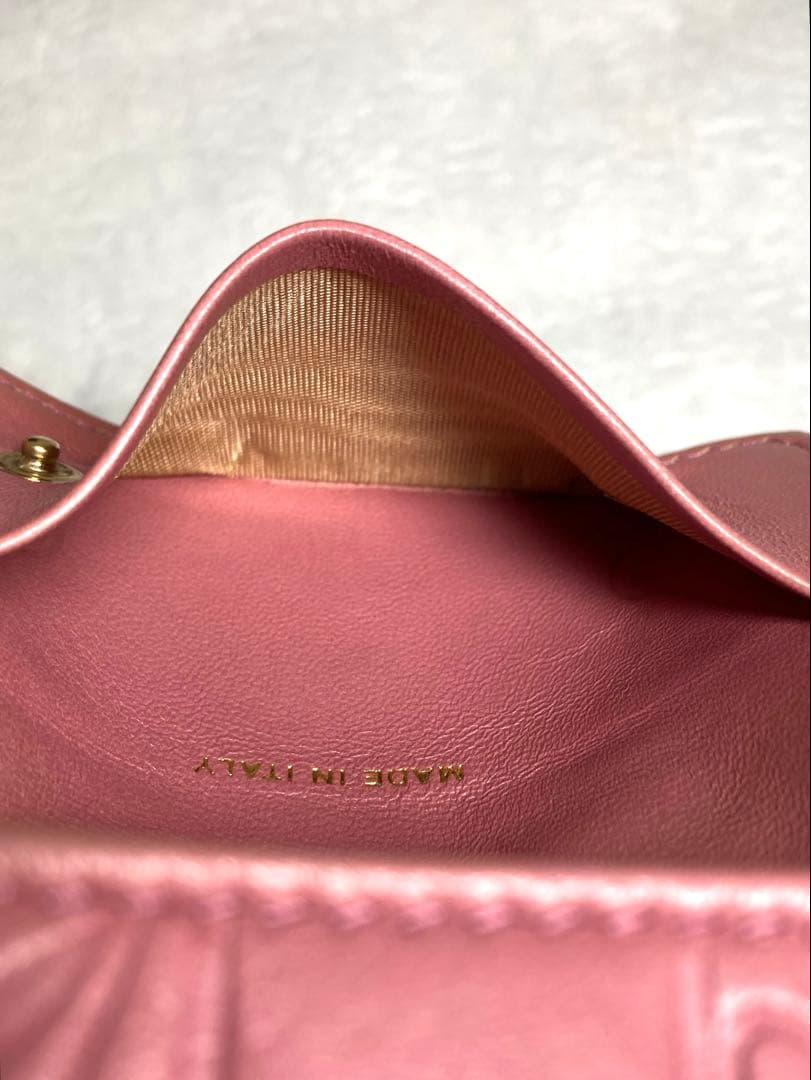 CHANEL シャネル　アイコンライン　レザー　6連キーケース　ピンク系