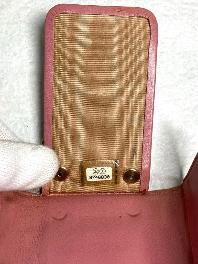 CHANEL シャネル　アイコンライン　レザー　6連キーケース　ピンク系
