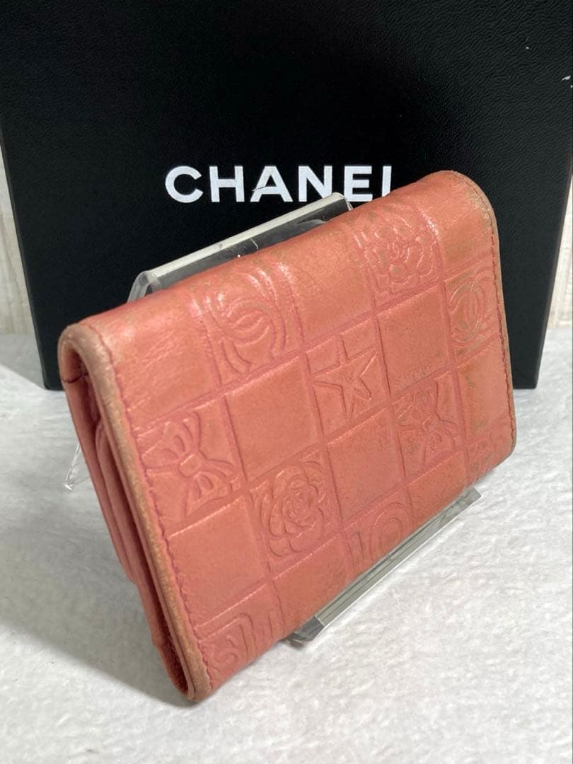 CHANEL シャネル　アイコンライン　レザー　6連キーケース　ピンク系
