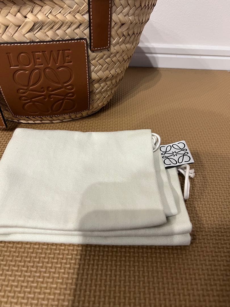 【LOEWE】ロエベ　カゴバッグ　スモール ナチュラル×ブラウン 保存袋付き