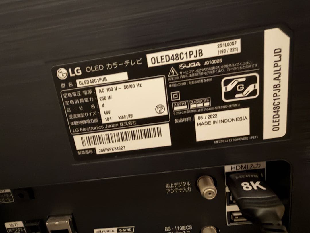 LG OLED 48インチ テレビ OLED48C1PJB