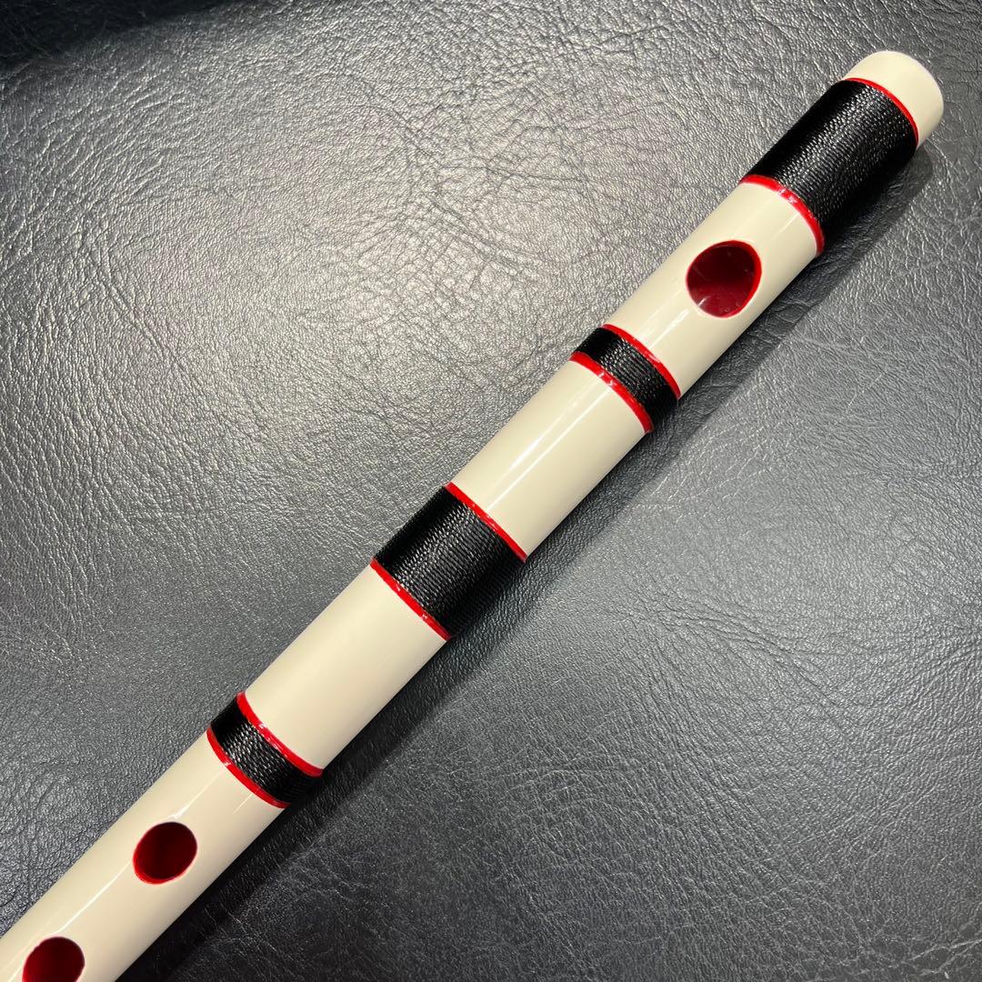 限定品！篠笛 白×黒×赤 古典調 七孔六本調子 お囃子 祭り