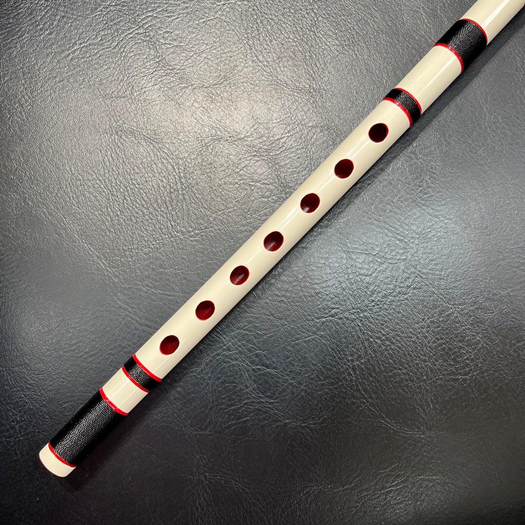 限定品！篠笛 白×黒×赤 古典調 七孔六本調子 お囃子 祭り