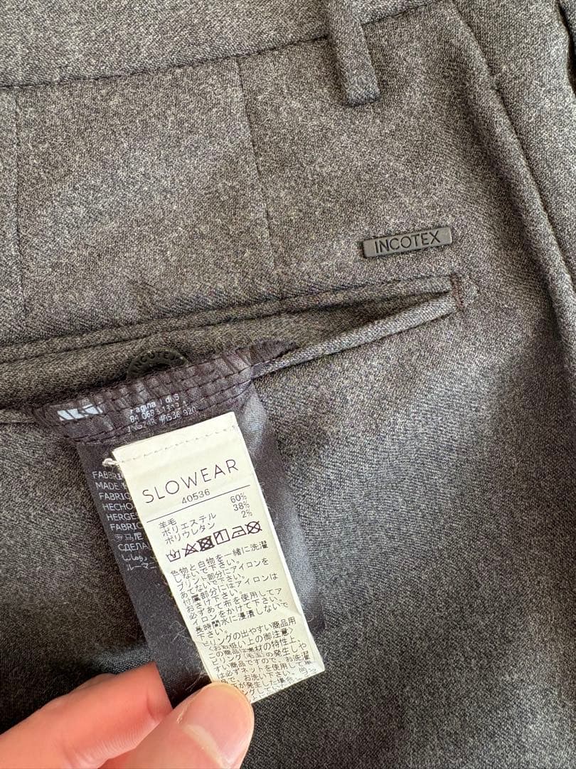 INCOTEX 44 グレー URBAN TRAVELLER ウールポリ混
