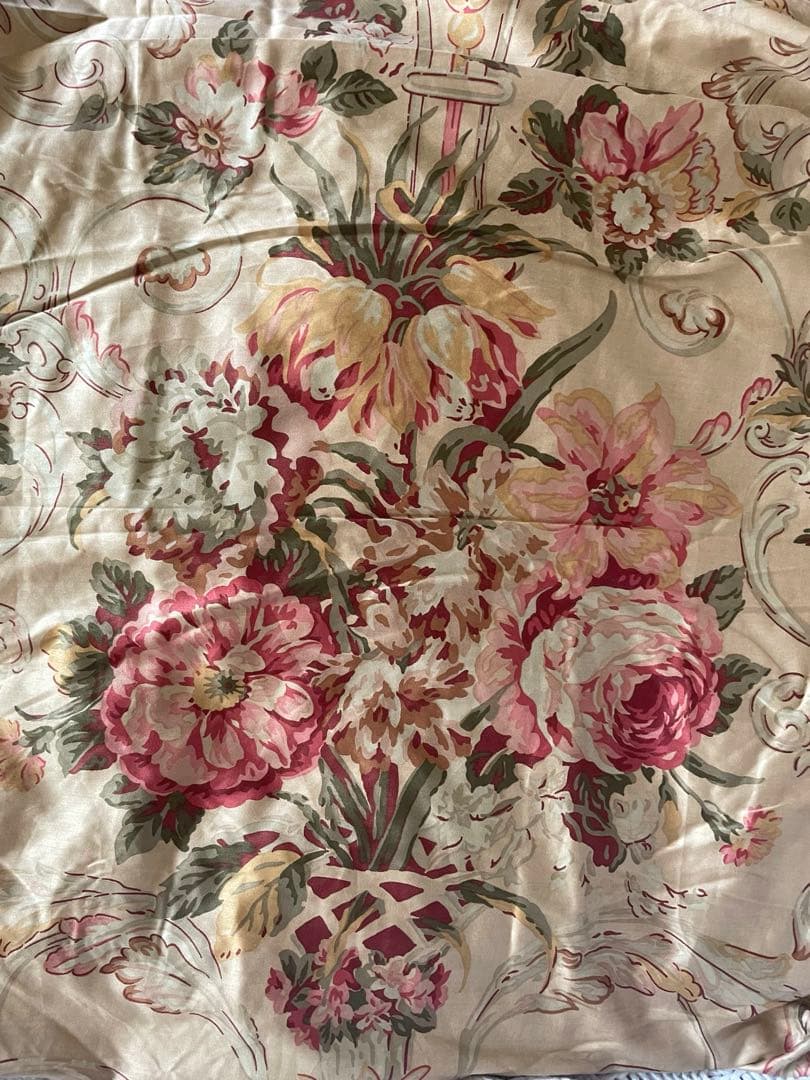 新品未開封✳︎ラルフローレン✳︎フリル付きサテン地✳︎花柄✳︎フラットシーツ