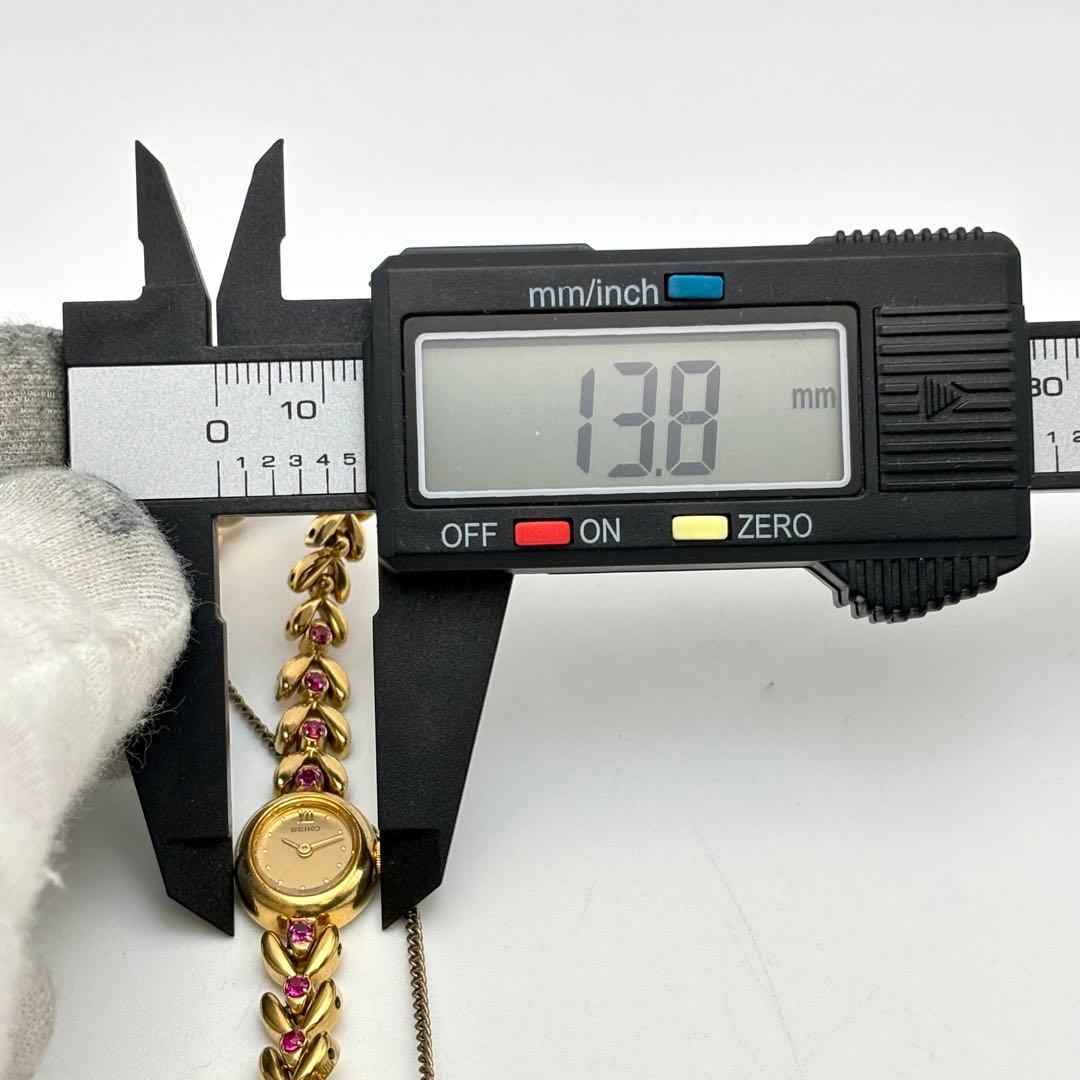 稼動品　SEIKO セイコー　ルビー　ゴールド　ドレスウォッチ　腕時計