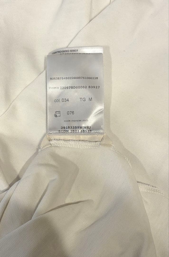 モンクレール　ホワイト長袖カットソー