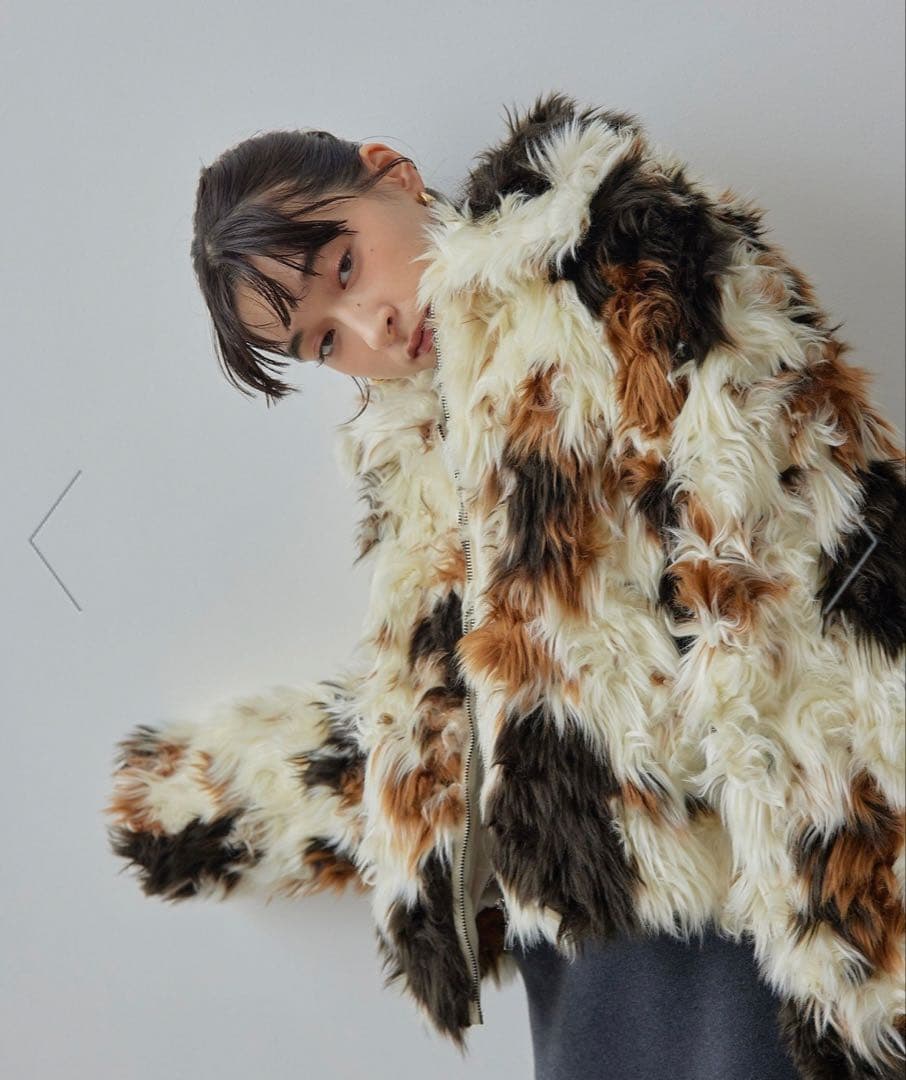 美品 アニマルフェイクファー ブルゾン greenlabel relaxing