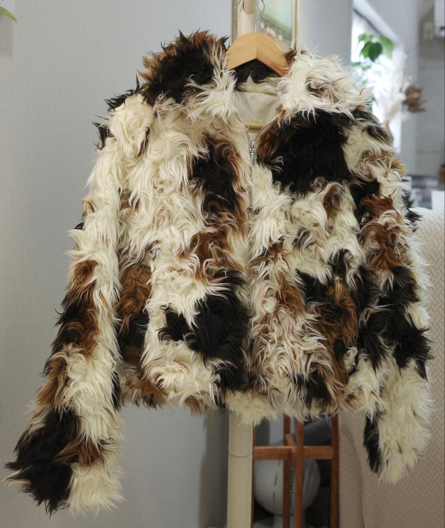 美品 アニマルフェイクファー ブルゾン greenlabel relaxing