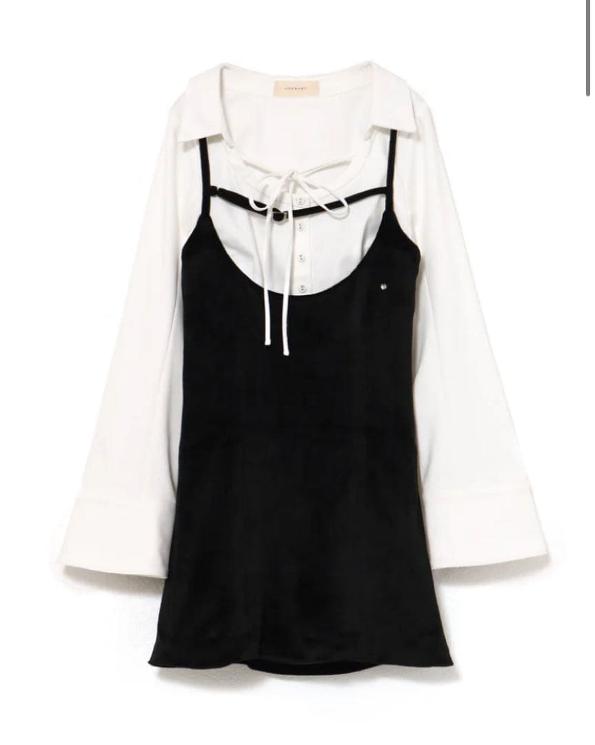ワンピース Andmary Betty velour mini dress black
