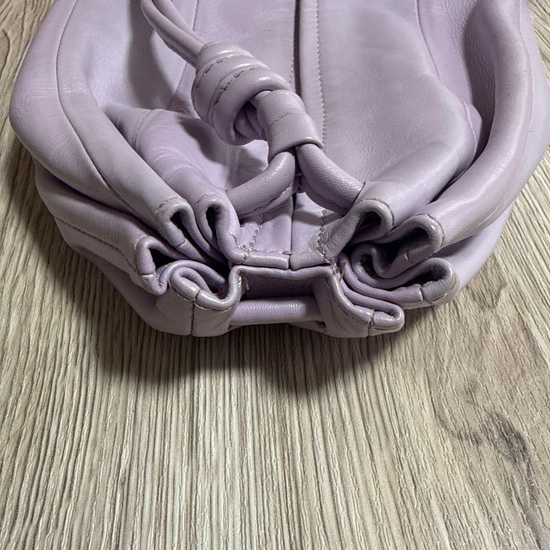 値下【marimekko】　KARLA 薄紫 レザー ショルダーバッグ