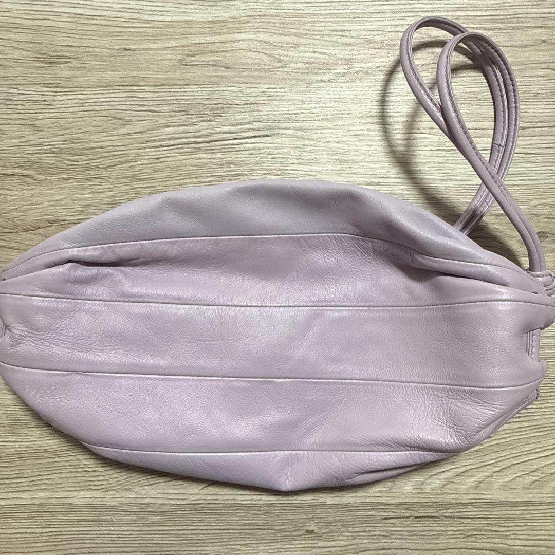 値下【marimekko】　KARLA 薄紫 レザー ショルダーバッグ