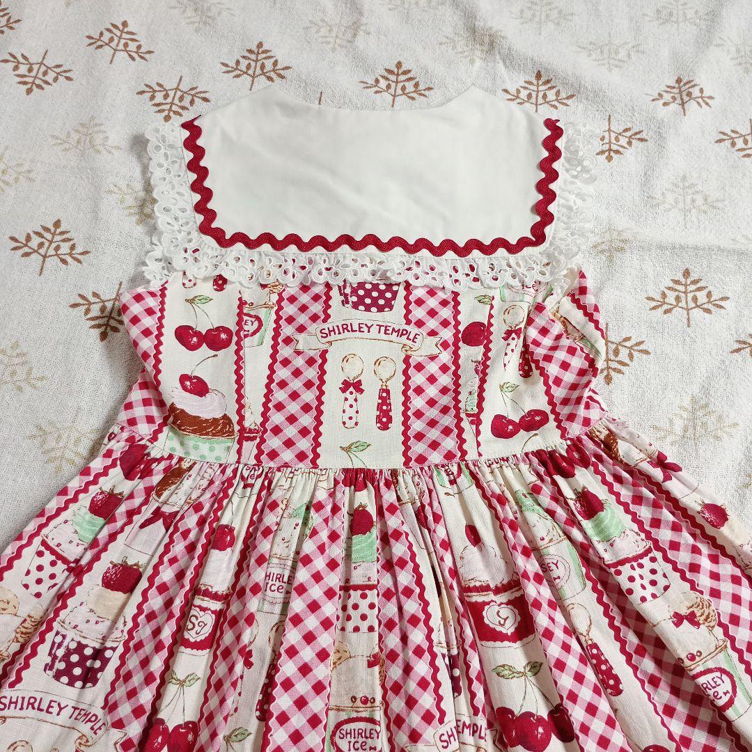 シャーリーテンプル　カップアイス　セーラー　ワンピース　130サイズ