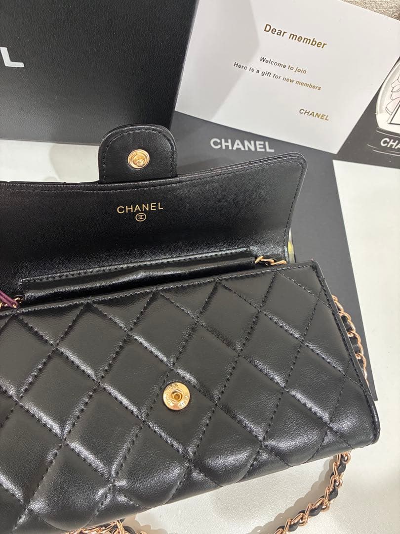 CHANEL ラムスキン　チェーンウォレット　 ショルダー　シャネルノベルティ