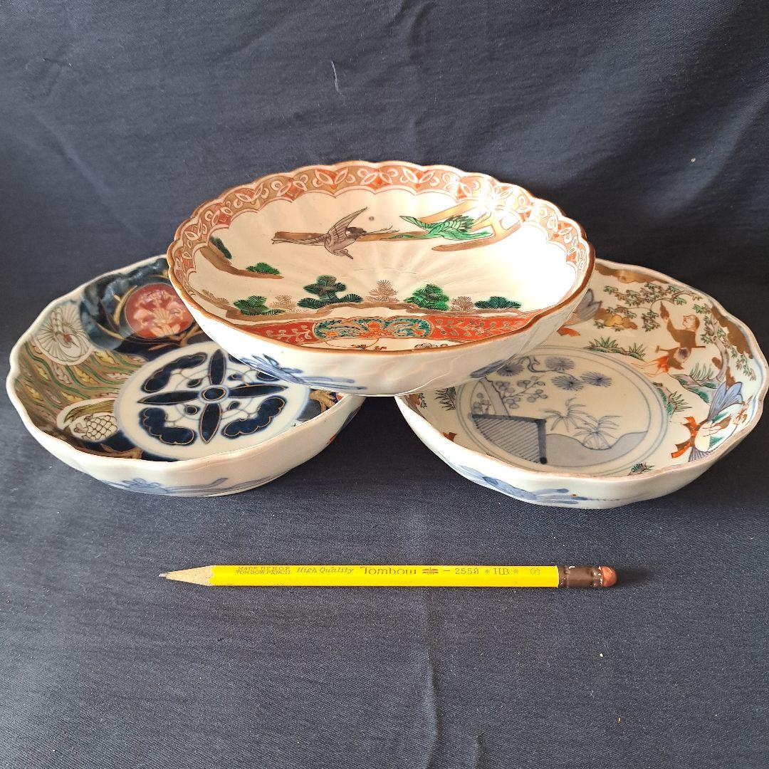 「ご成約者」です。 色絵古伊万里 皿3客セット 骨董アンテ