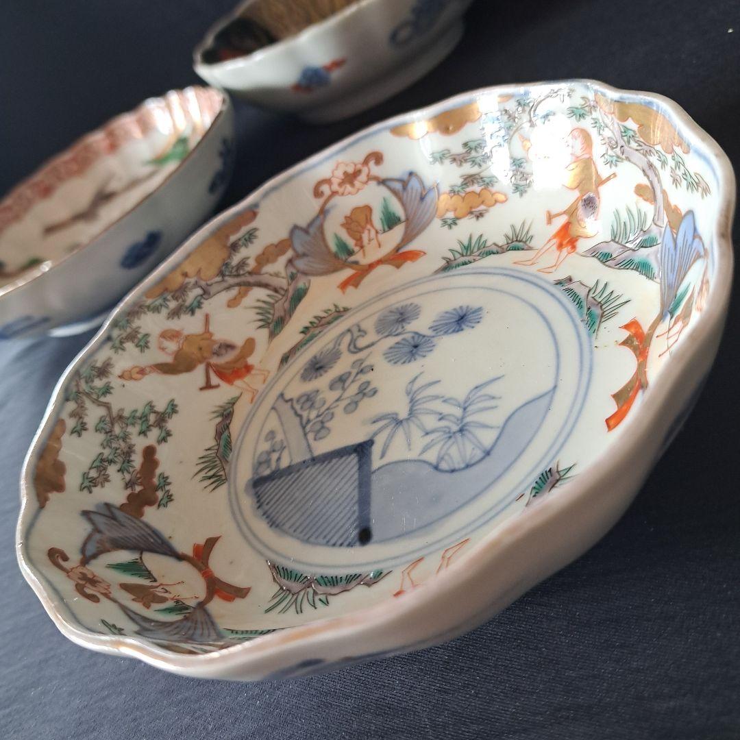 「ご成約者」です。 色絵古伊万里 皿3客セット 骨董アンテ