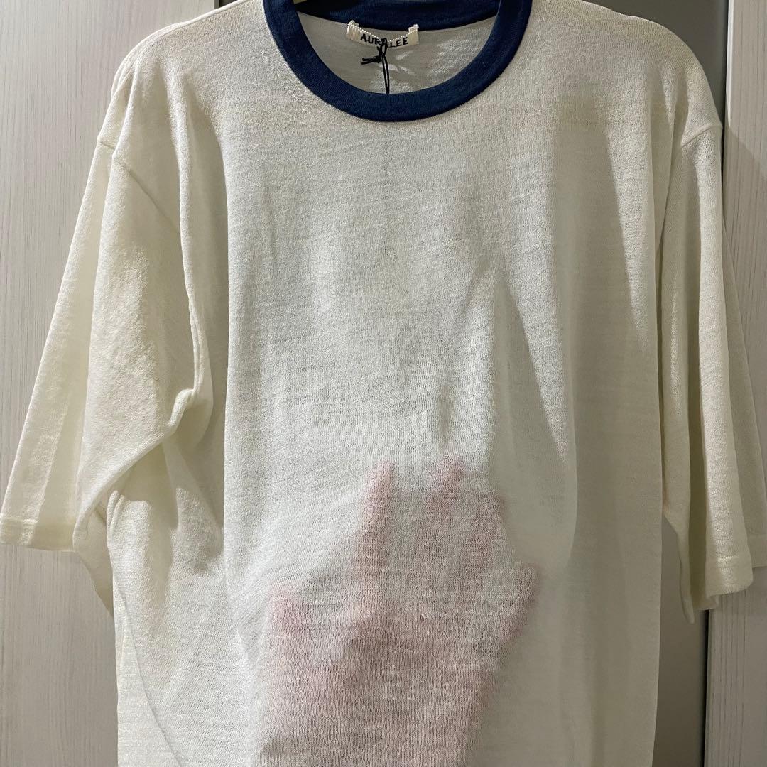 トップス AURALEE HIGE GAUGE WOOL SILK KNIT TEE