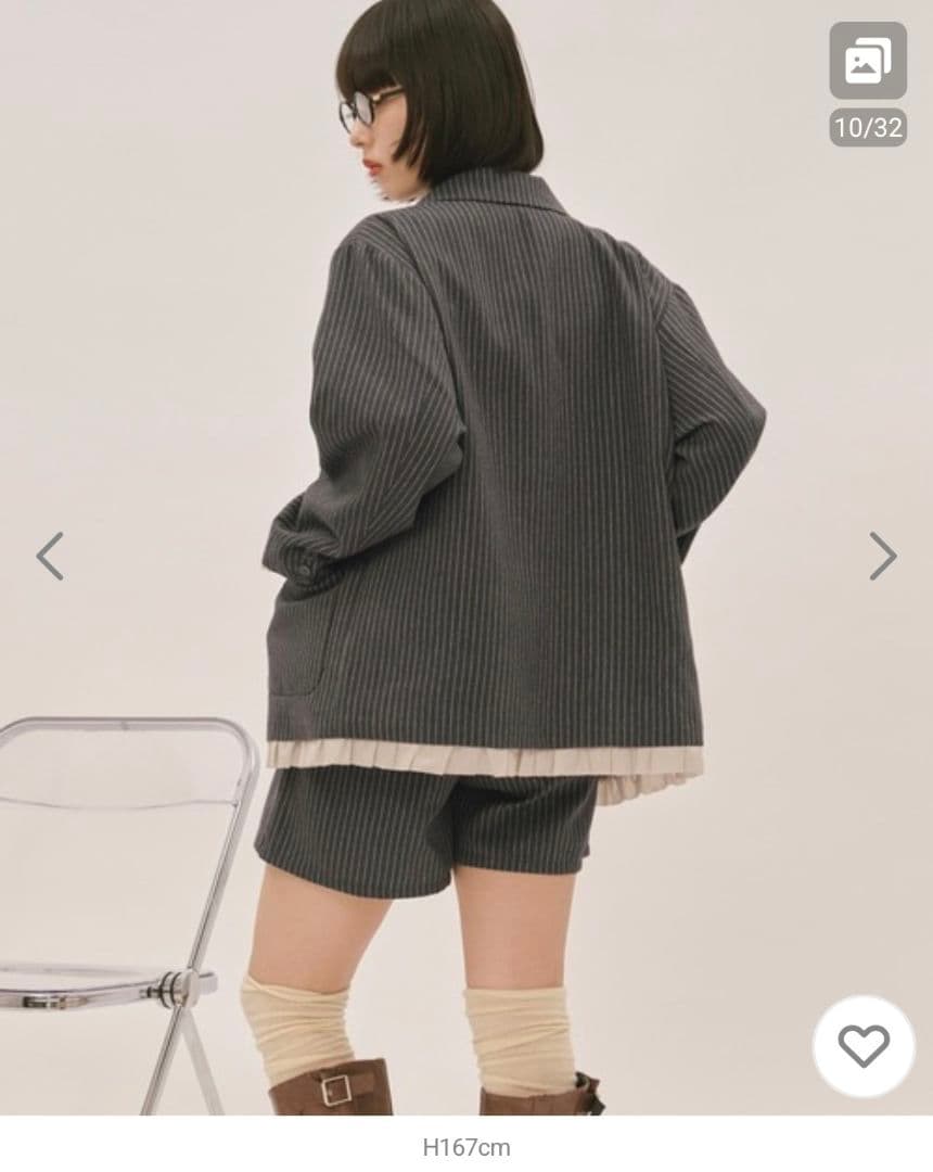 loin nuit　フリルレイヤードデザインジャケット　ネイビー