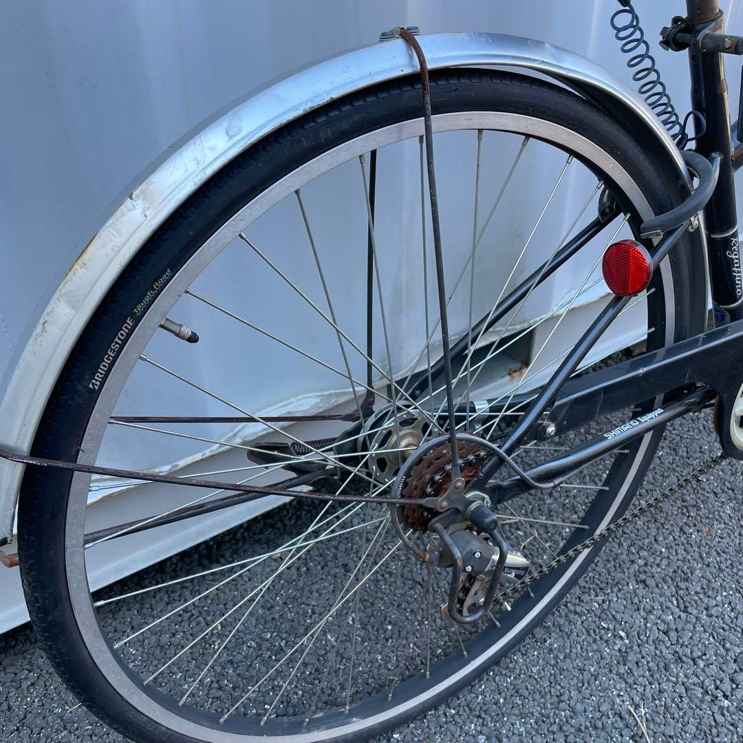 【都内/千葉引取】街乗り用自転車 27インチ カゴ/鍵/オートライト/6段変速付