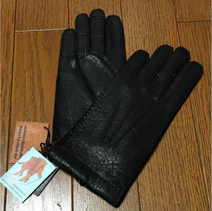 [新品・未使用] 高級逸品！ドイツ製 カーピンチョ革 婦人手袋 ブラック