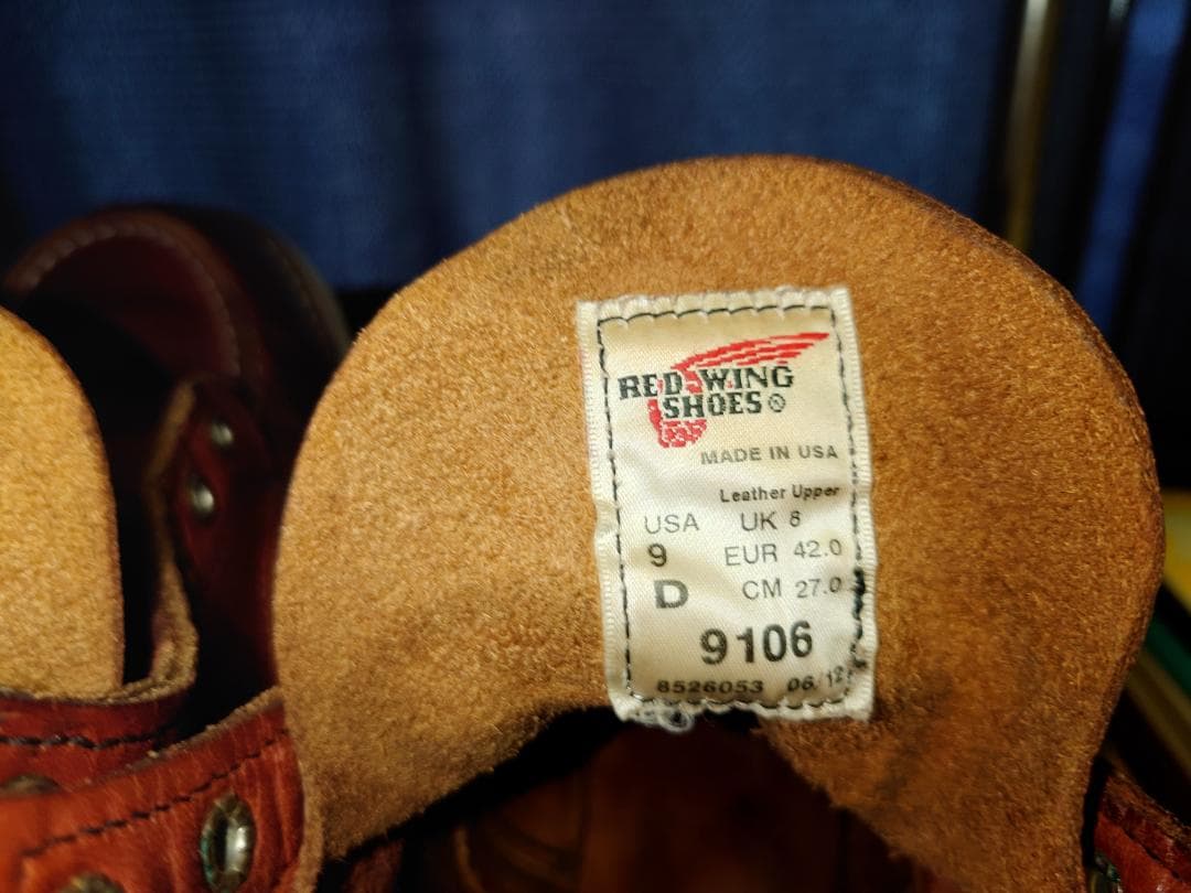 RED WING レッド ウィング 9106サイド羽刻印 9D　12年製