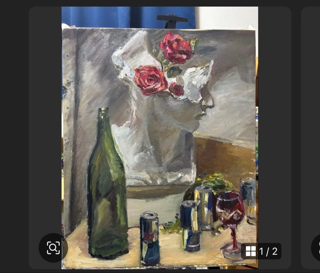 絵画　油絵　2点まとめ売り　額縁無し