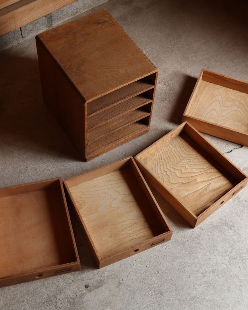 最終お値下げ　楢(ナラ)の4杯小引き出し　古道具 古家具 ドロワー アンティーク