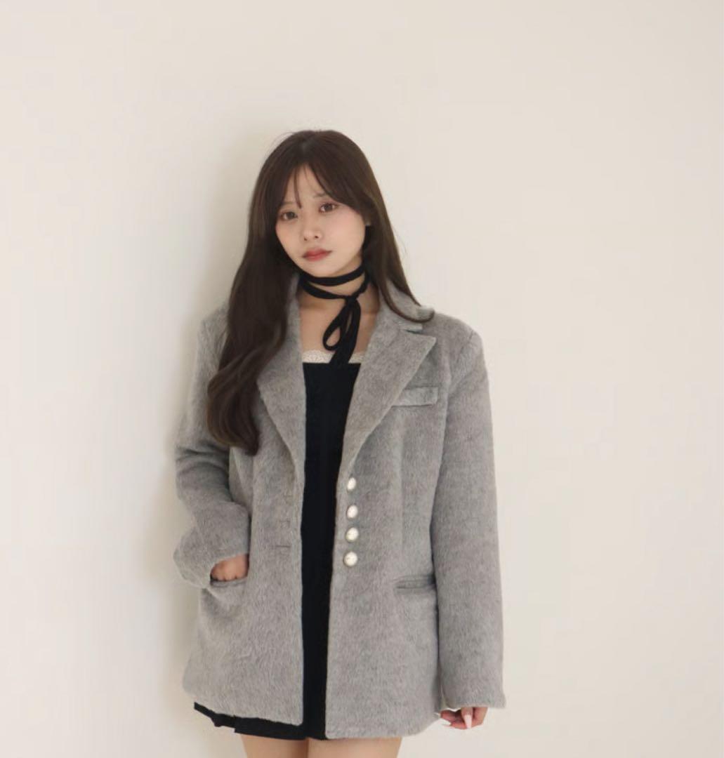 pellsiana シャギージャケット グレー