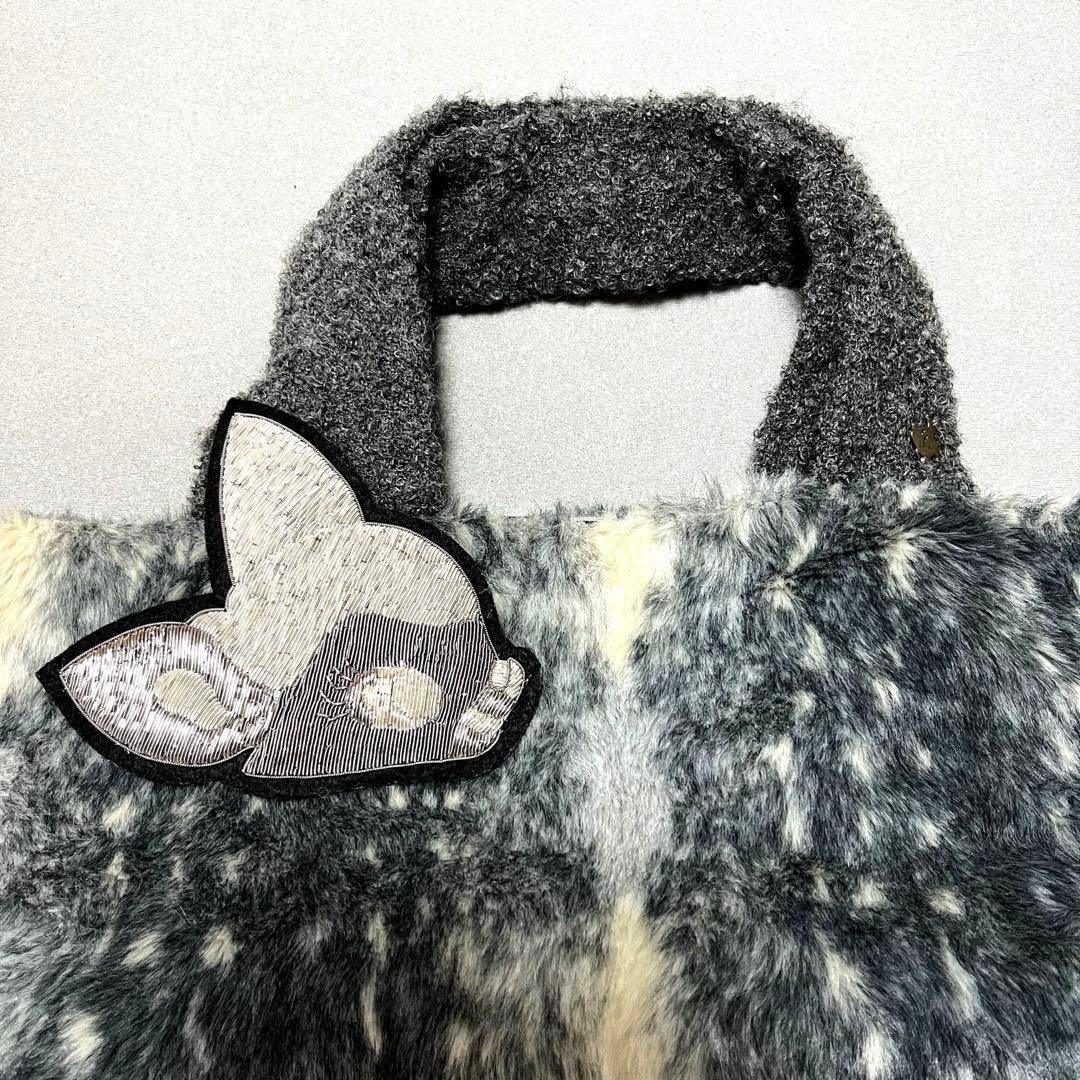 希少 あちゃちゅむムチャチャ DISNEY バンビ フェイクファー トートバッグ