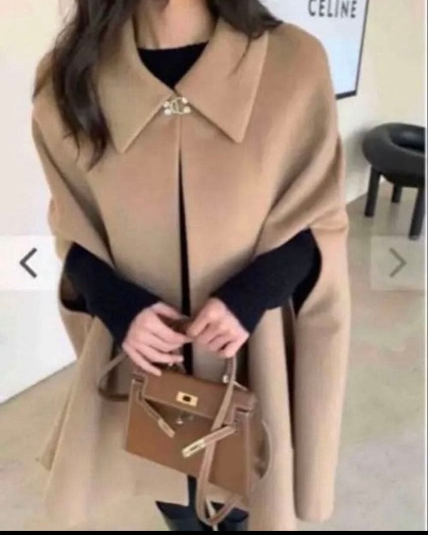 バースデーバッシュ 襟付き ケープ コート ポンチョ ファー 2WAY マント