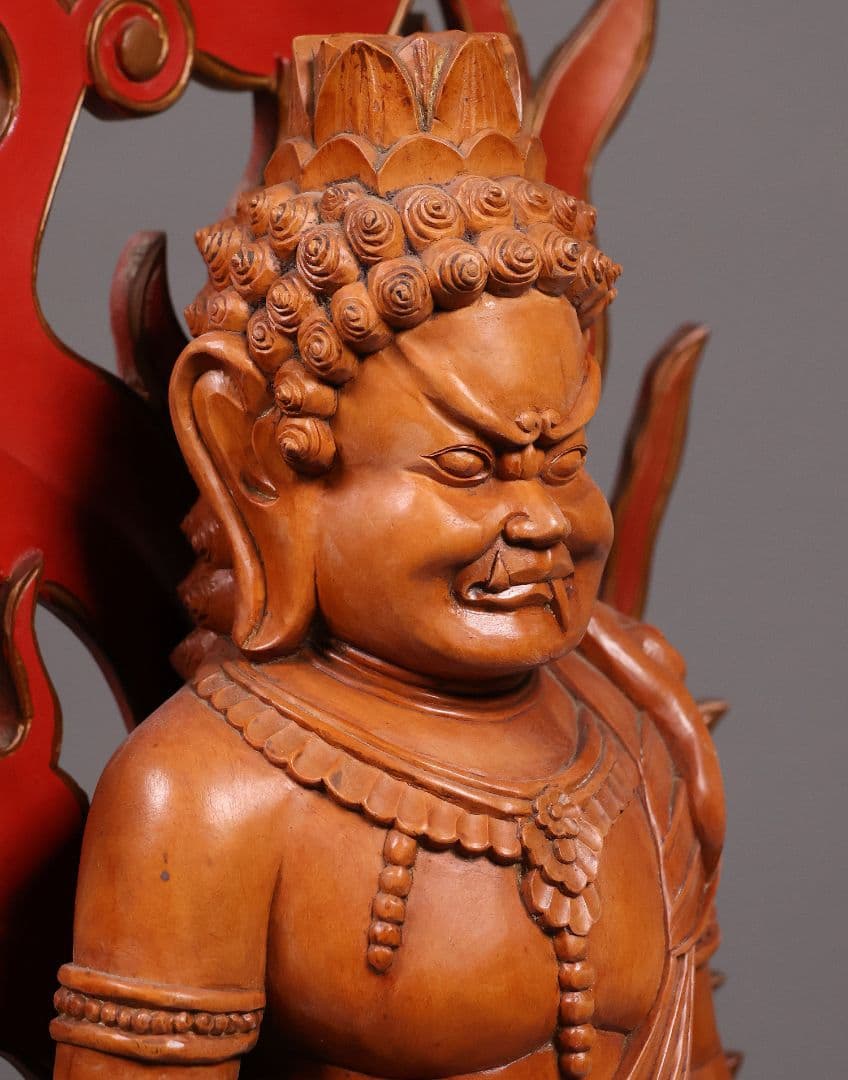 【MA827】仏教美術 木造 不動明王立像 全高68cm 仏像 彫刻 木彫 寺院