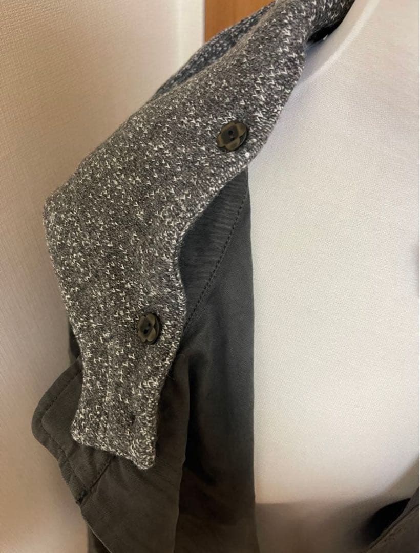 Coyseio ダークグレー フード付きロングコート