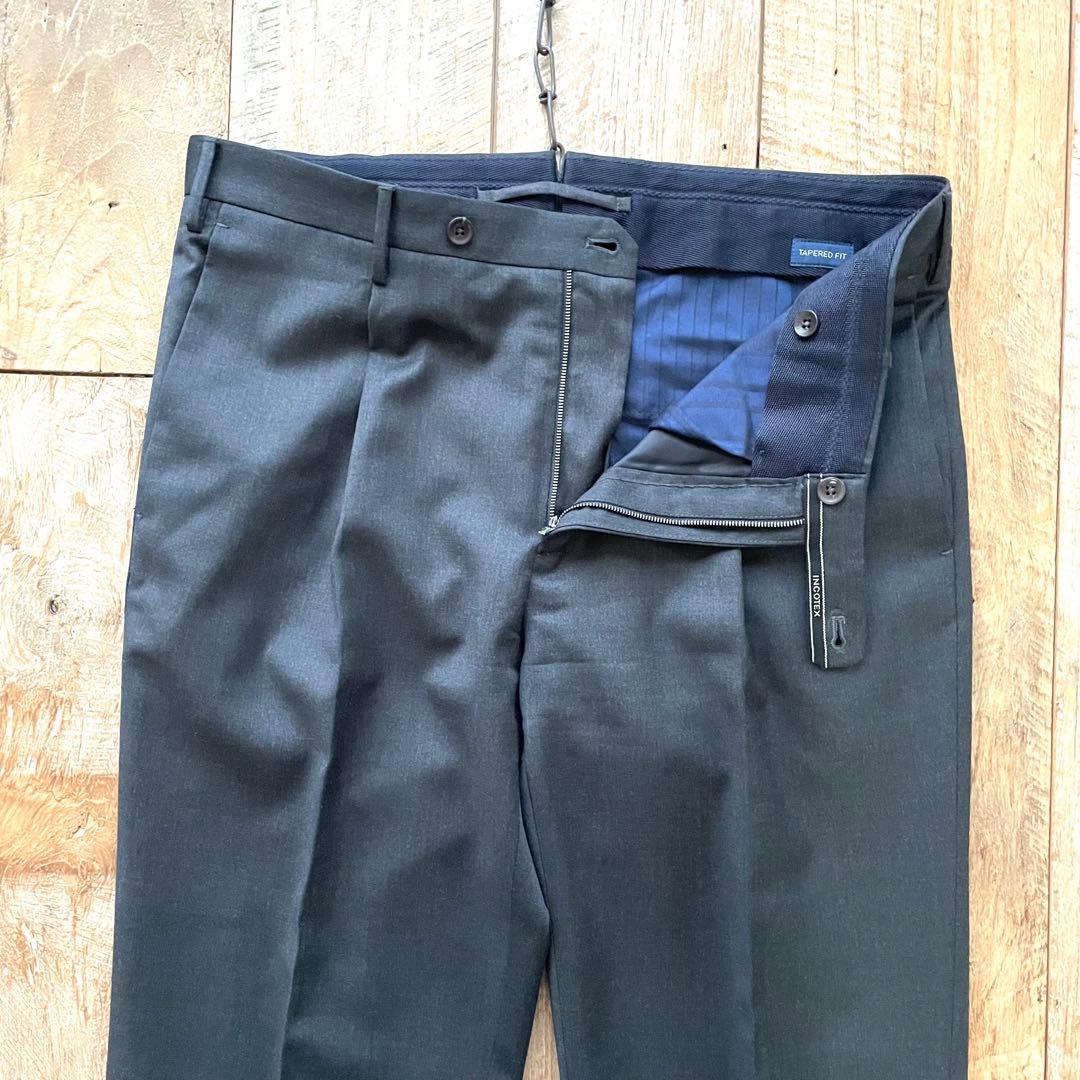 【極美品】INCOTEX SUPER100'S ウール スラックス パンツ 48