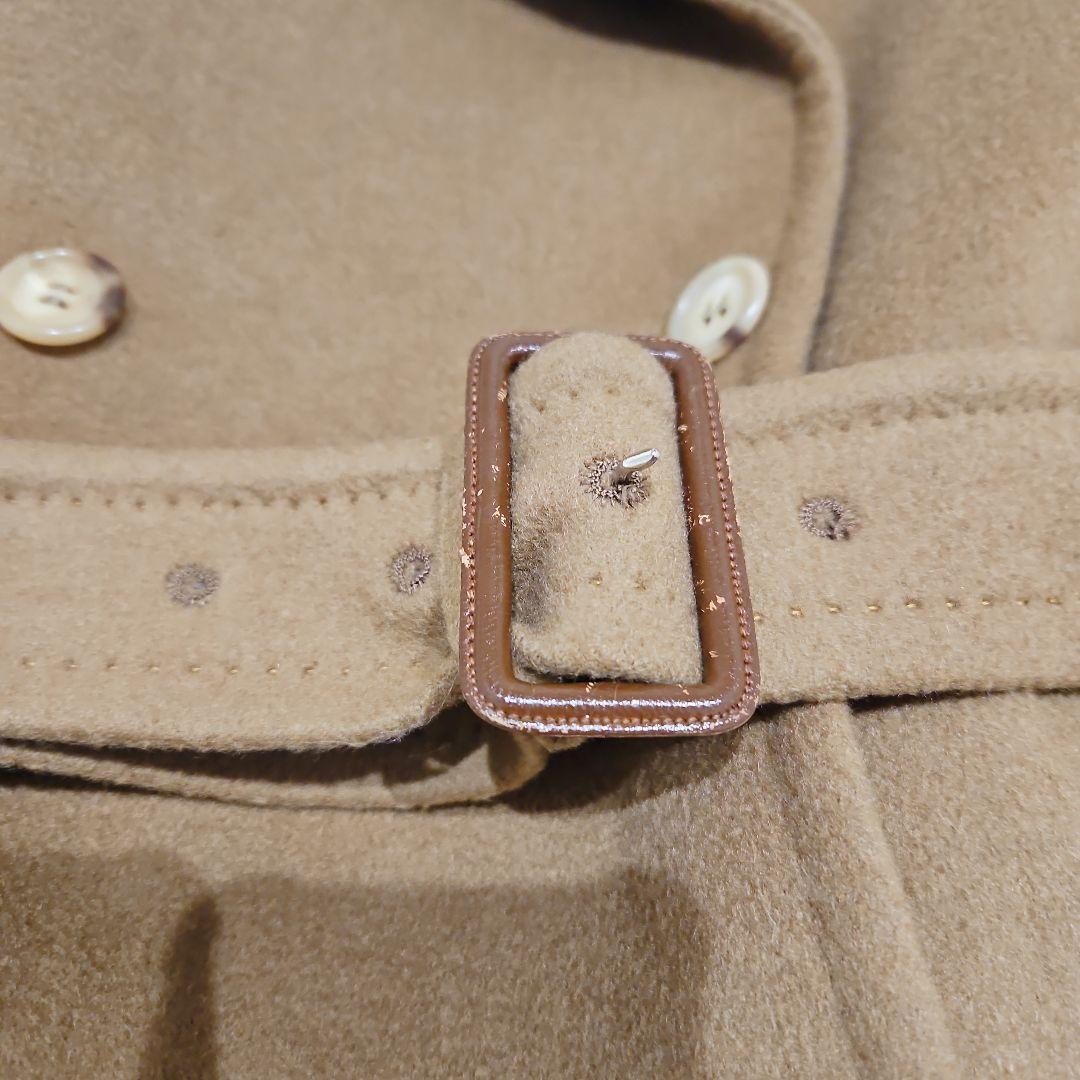 アクアスキュータム チェスターコート カシミヤ マキシ丈 ベルト キャメル