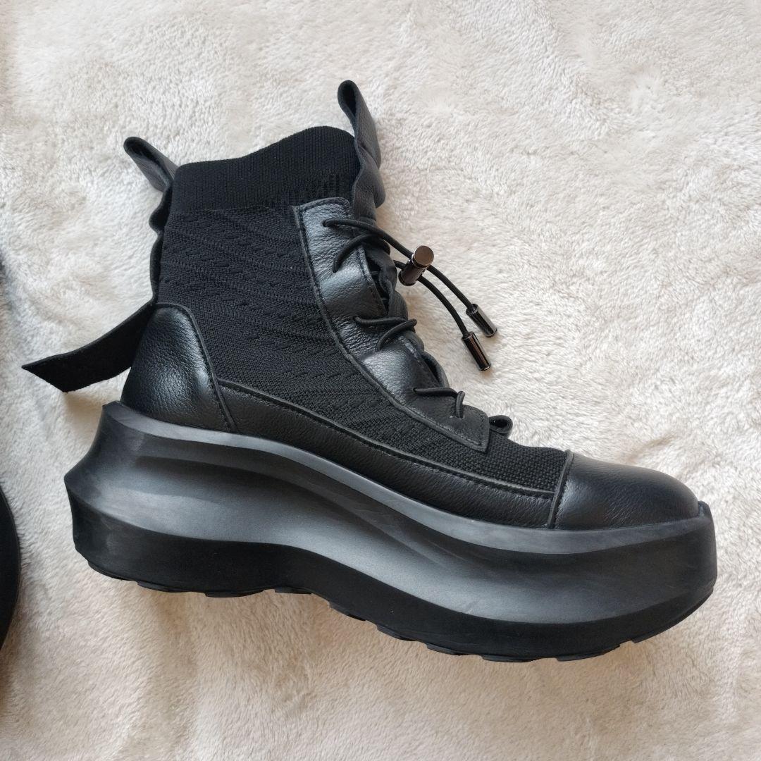 PRIDE 2024Sneakers ブラックMサイズレザー厚底メッシュレザー