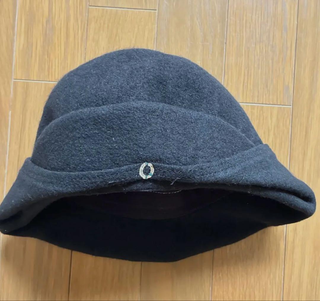 chisaki 帽子　Tieka ウール　カシミヤ　黒