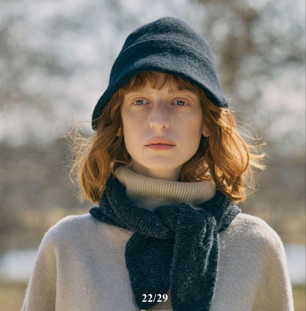 chisaki 帽子　Tieka ウール　カシミヤ　黒